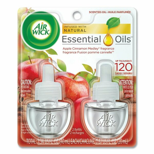 Air Wick Scented Oil Refill, 0.67 oz, Apple Cinnamon Medley, PK12 62338-80420